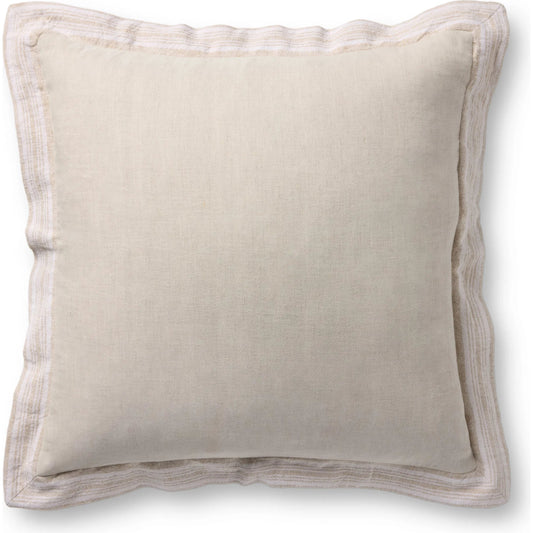 PLL0200 Pillow by Loloi in natural. Made from linen, cotton in a unique style.
