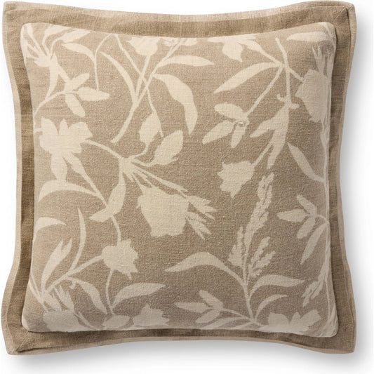 PLL0205 Pillow by Loloi in natural. Made from linen, cotton in a unique style.
