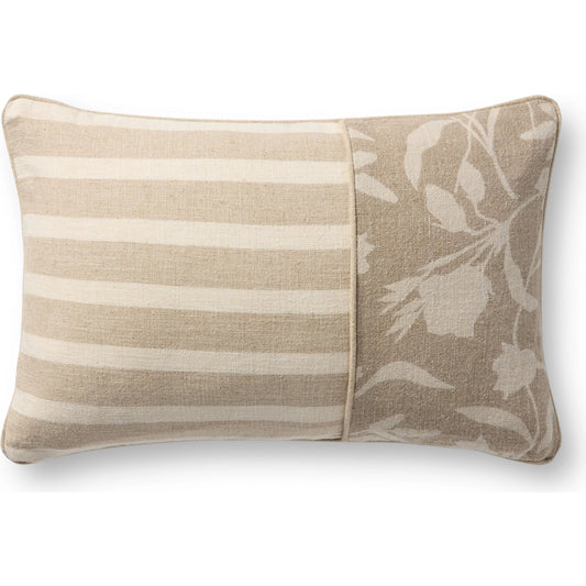 PLL0206 Pillow by Loloi in natural. Made from linen, cotton in a unique style.