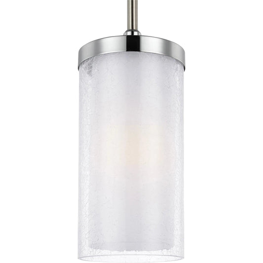 Jonah Mini-Pendant by Generation Lighting in satin nickel, chrome. Made from steel in a modern style.