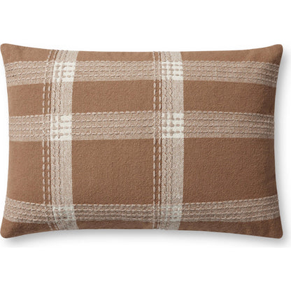 PJS0016 Rust Pillow by Jean Stoffer x Loloi in rust, multi. Made from cotton, polyester in a unique style.