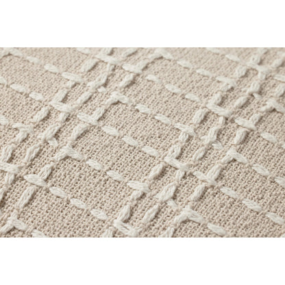 PJS0017 Beige Pillow by Jean Stoffer x Loloi in beige, ivory. Made from cotton, polyester in a transitional style.