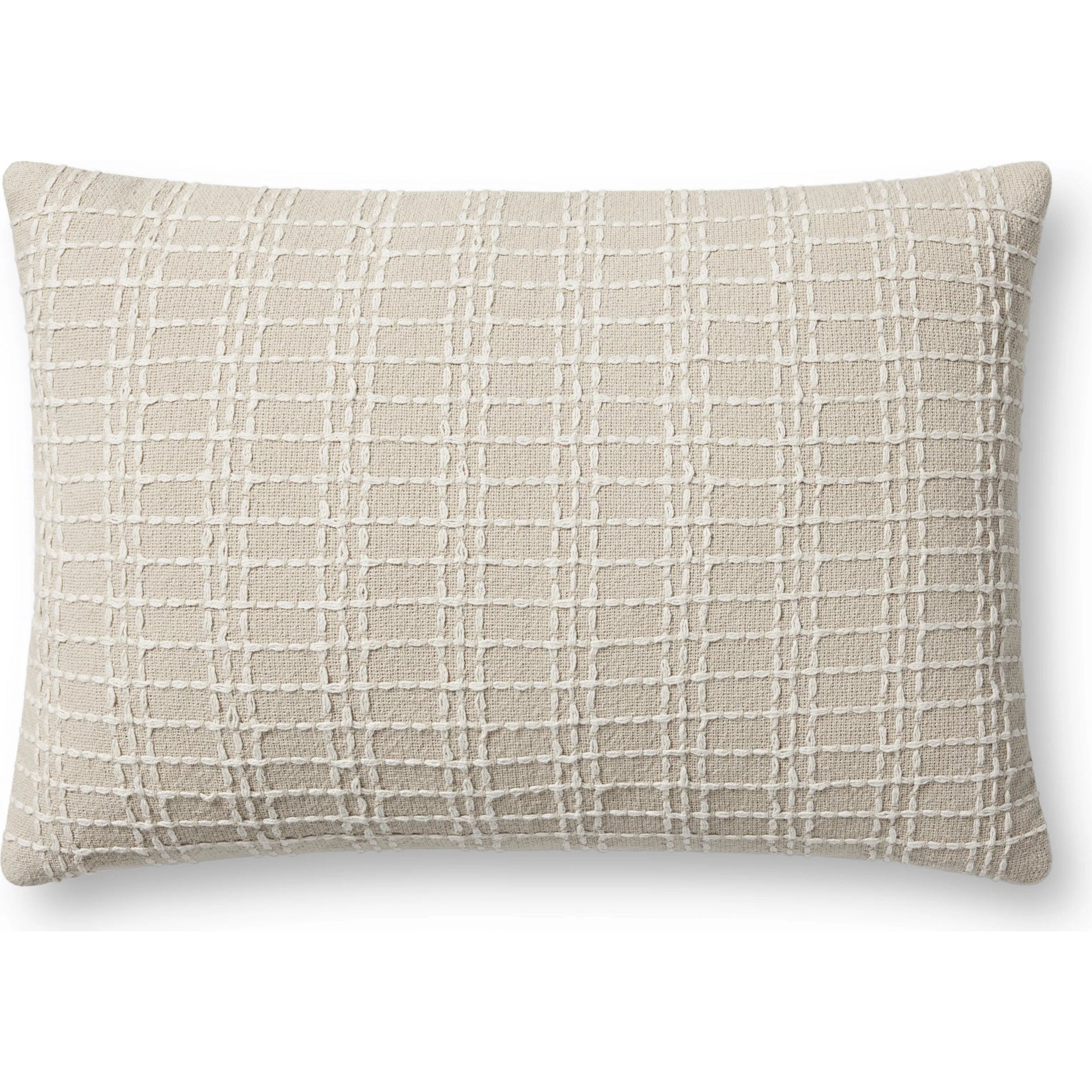 PJS0017 Beige Pillow by Jean Stoffer x Loloi in beige, ivory. Made from cotton, polyester in a transitional style.