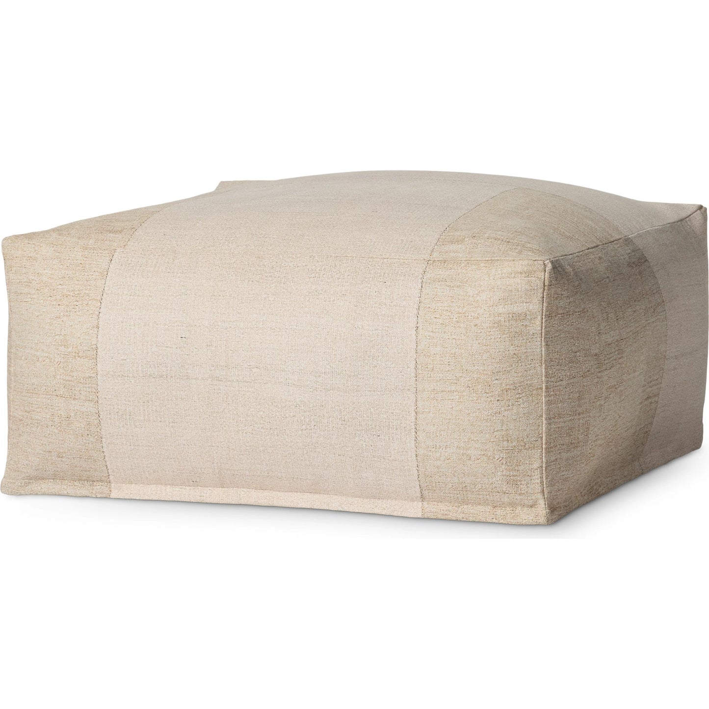 001 SI-2260042 | Primary Silo | LPF0041 Pouf by Loloi in ivory. Made from polyester, cotton in a transitional style.