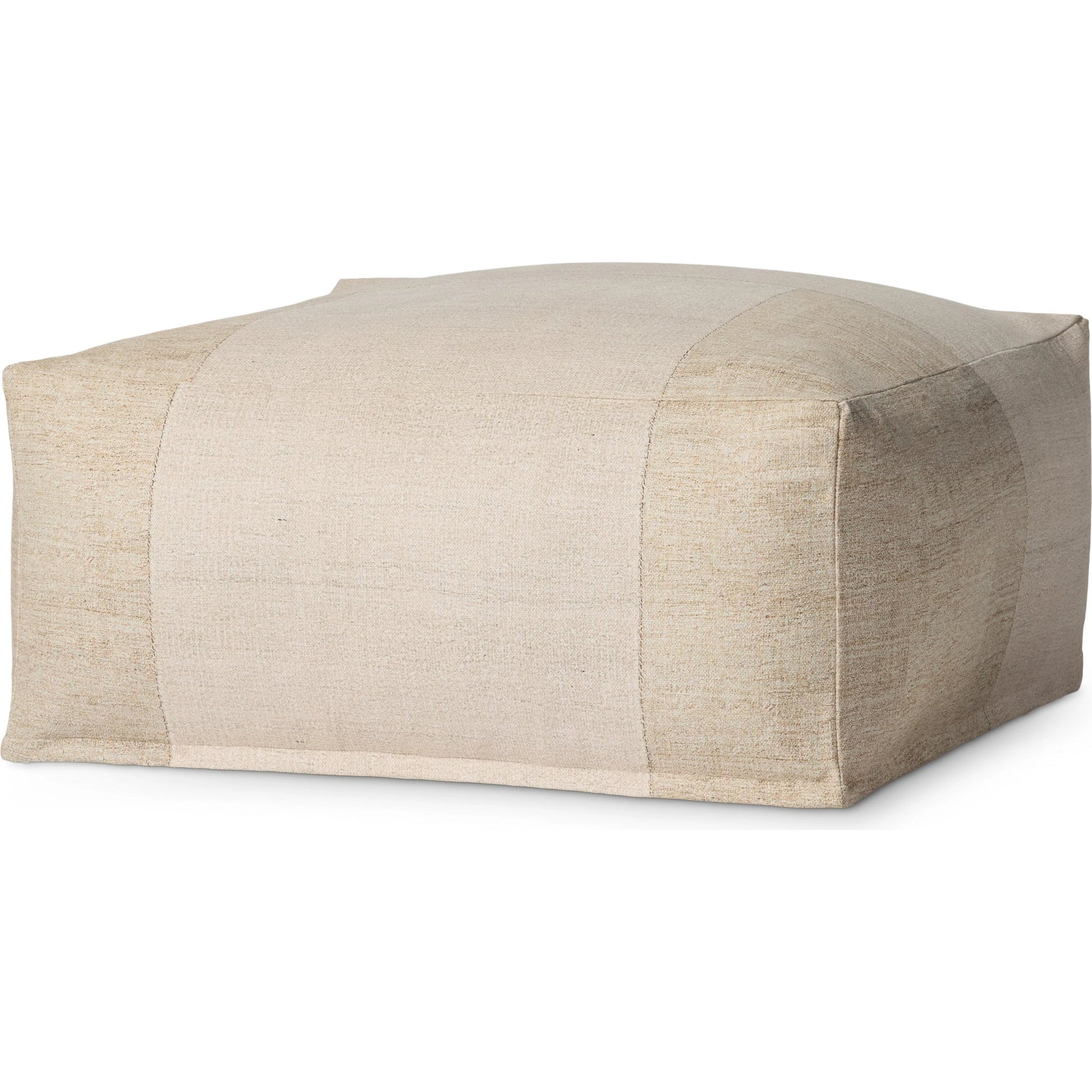 LPF0041 Pouf by Loloi in ivory. Made from polyester, cotton in a transitional style.