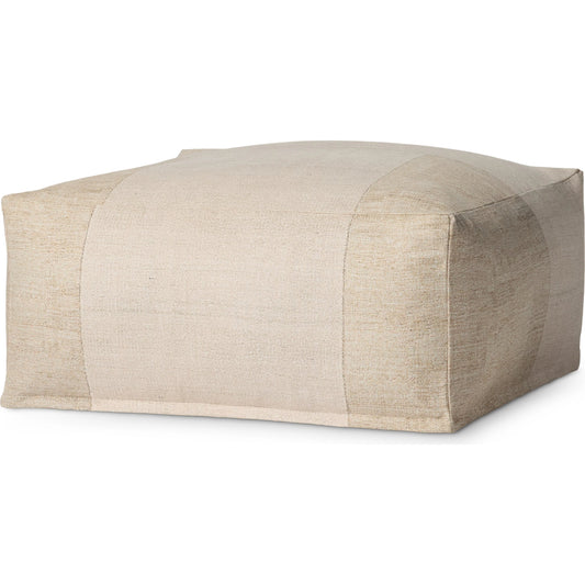 LPF0041 Pouf by Loloi in ivory. Made from polyester, cotton in a unique style.
