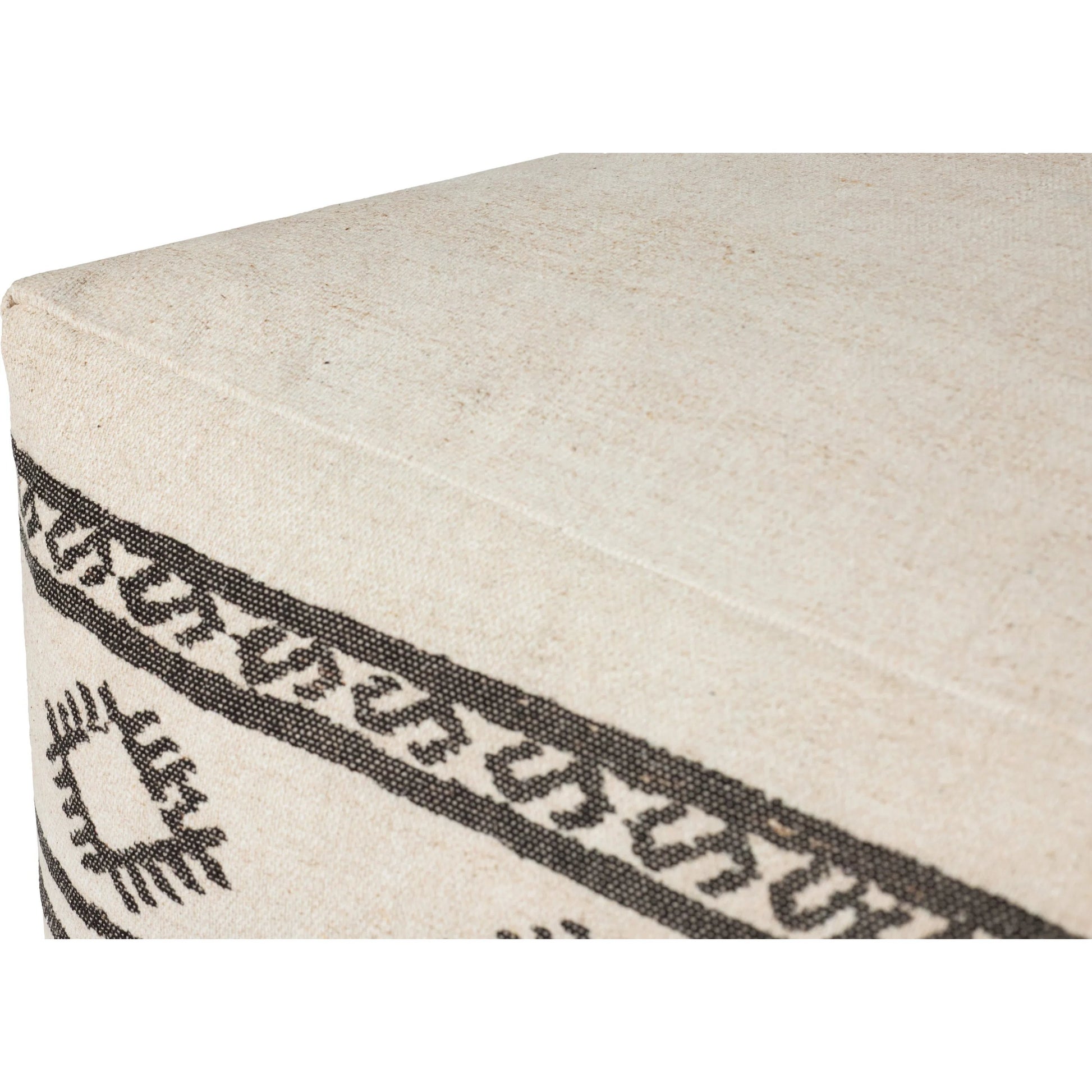 LPF0042 Pouf by Loloi in ivory, brown. Made from polyester, cotton in a rustic style.
