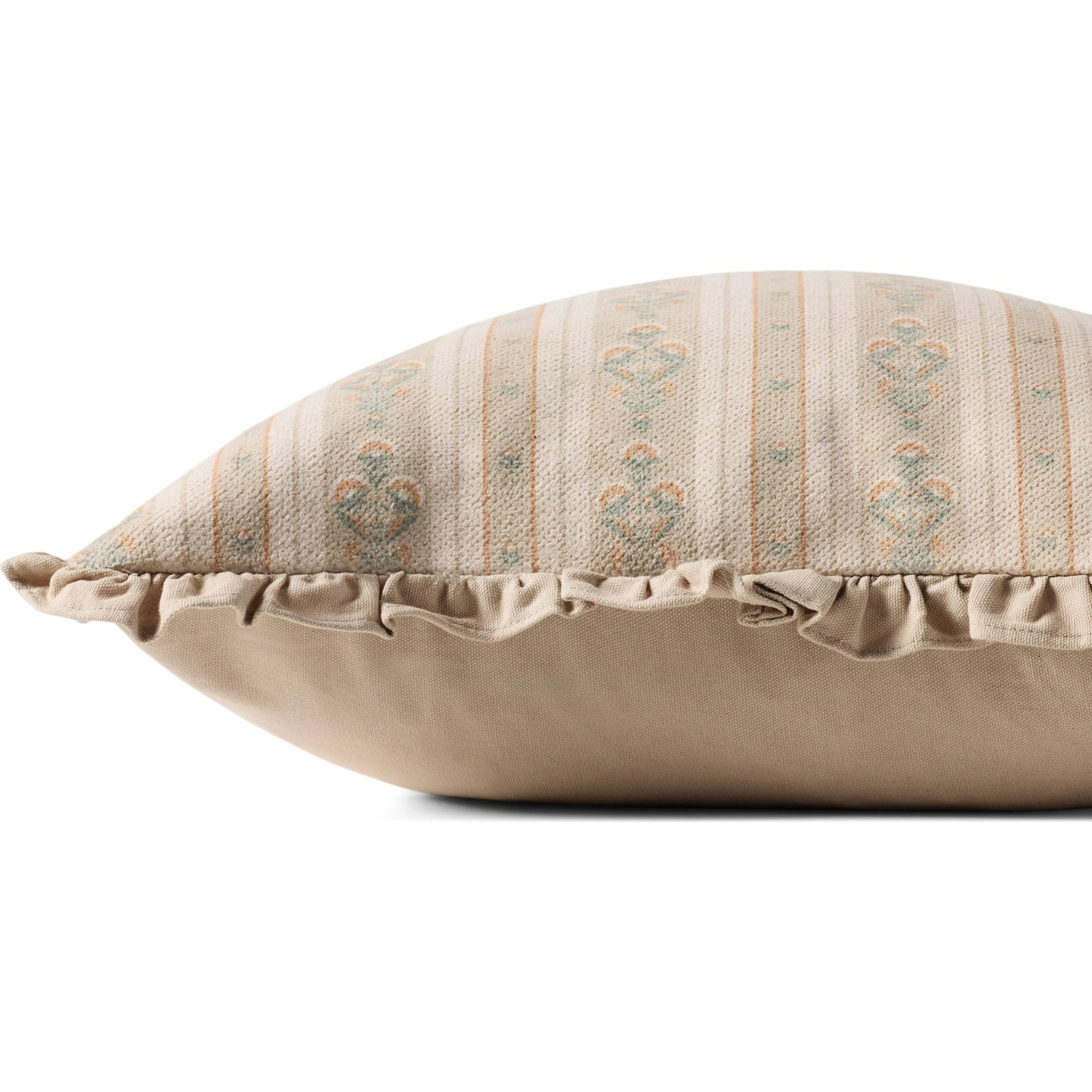 002 SI-2536405,SI-2536406 | Closeup | PCJ0040 Pillow by Chris Loves Julia x Loloi in ivory, multi. Made from polyester, cotton in a traditional style.