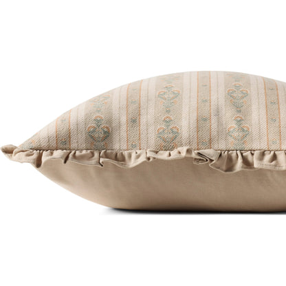 PCJ0040 Pillow by Chris Loves Julia x Loloi in ivory, multi. Made from polyester, cotton in a traditional style.