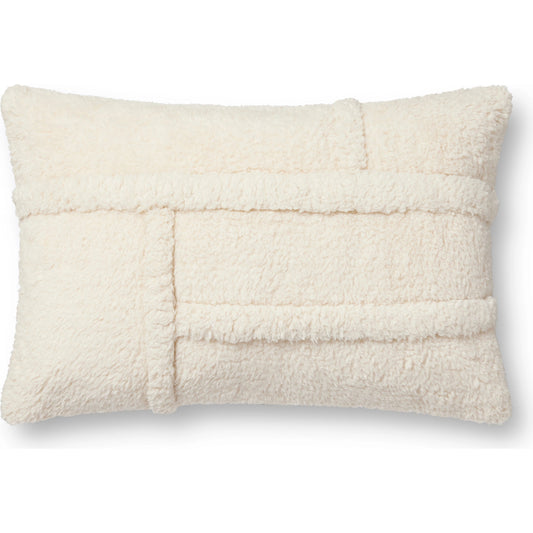 PLL0111 Pillow by Loloi in ivory. Made from polyester / cotton in a modern style.