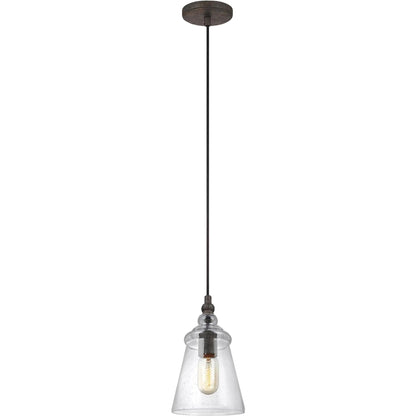 Loras Mini-Pendant by Generation Lighting. Made from steel in a modern style.