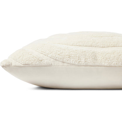 PLL0110 Pillow by Loloi in ivory. Made from cotton / polyester / rayon in a modern style.