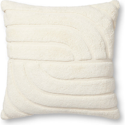 PLL0110 Pillow by Loloi in ivory. Made from cotton / polyester / rayon in a modern style.