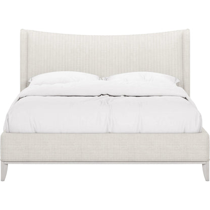 Mezzanine Upholstered Shelter Bed by A.R.T. Furniture in dove gray. Made from parawood, poplar solids, foam, fabric in a modern style.