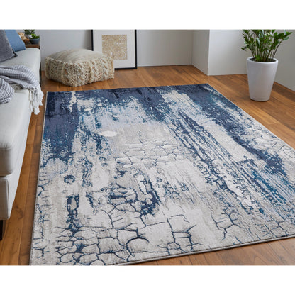 Indio Rug - 39H2F by Feizy in ivory, blue, black. Made from unique in a unique style.