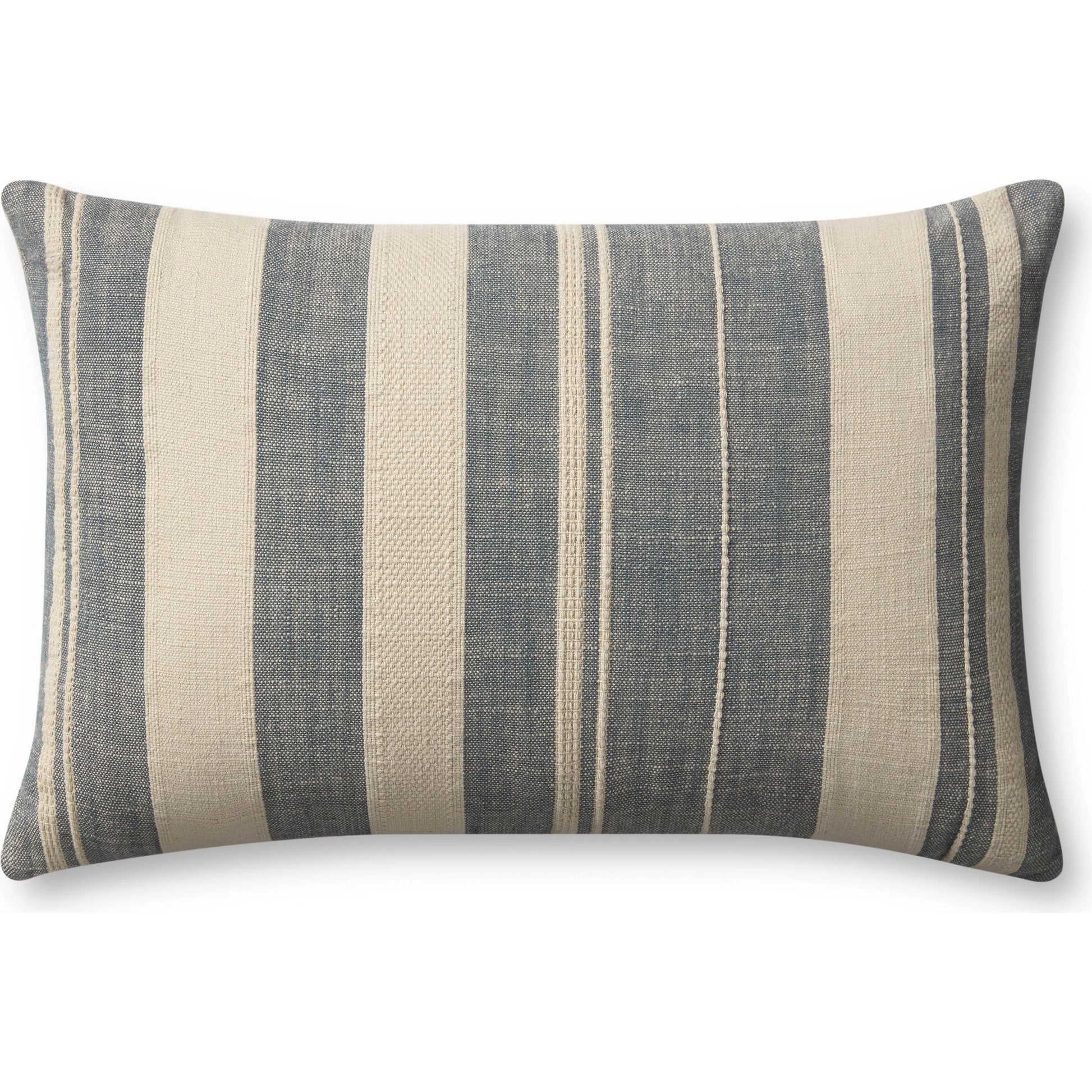 PAR0014 Pillow by Angela Rose x Loloi in ivory, denim. Made from cotton / polypropylene in a modern style.