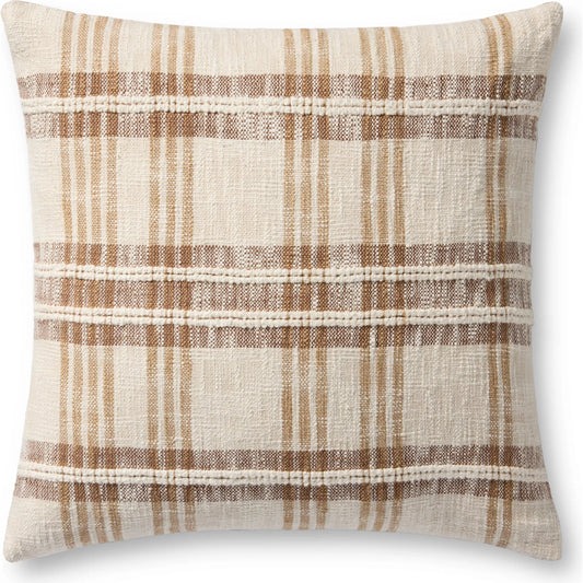 PLL0155 Pillow by Loloi in tan, multi. Made from cotton, polypropylene in a unique style.