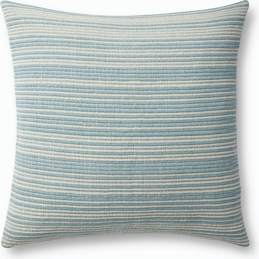 PJS0011 Pillow by Jean Stoffer x Loloi in blue. Made from cotton, wool, rayon, polyester in a modern style.