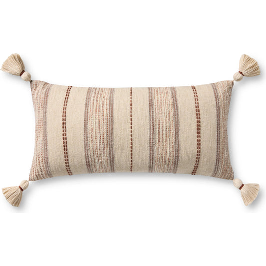 PLL0157 Pillow by Loloi in ivory, multi. Made from cotton, polyester, rayon, linen in a unique style.