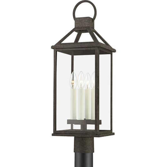 Sanders Exterior Post by Troy in french iron. Made from aluminum in a transitional style.
