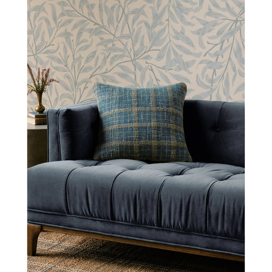 PCJ0016 Pillow by Chris Loves Julia x Loloi in teal, green. Made from cotton, polyester, rayon in a modern style.
