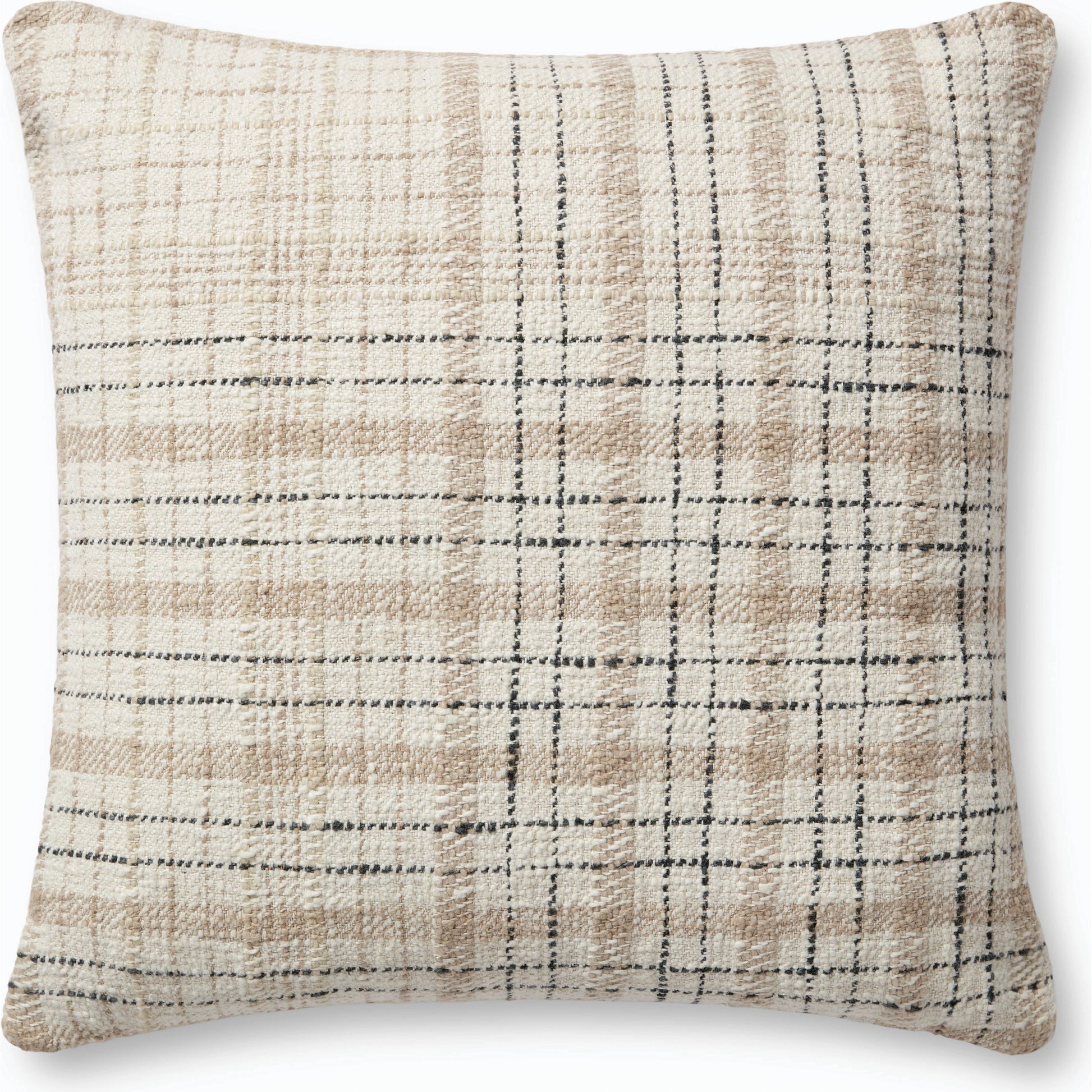 PCJ0013 Pillow by Chris Loves Julia x Loloi in beige, black. Made from cotton, polyester in a modern style.