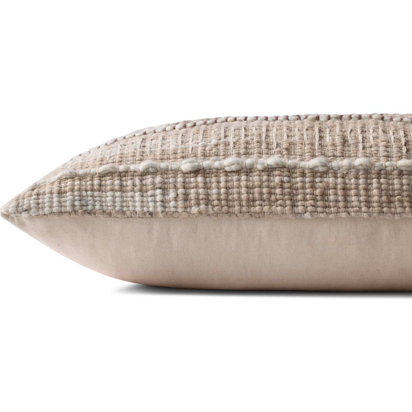 003 SI-2260101,SI-2260103 | Closeup | PLL0124 Pillow by Loloi in ivory, beige. Made from wool, cotton in a rustic style.