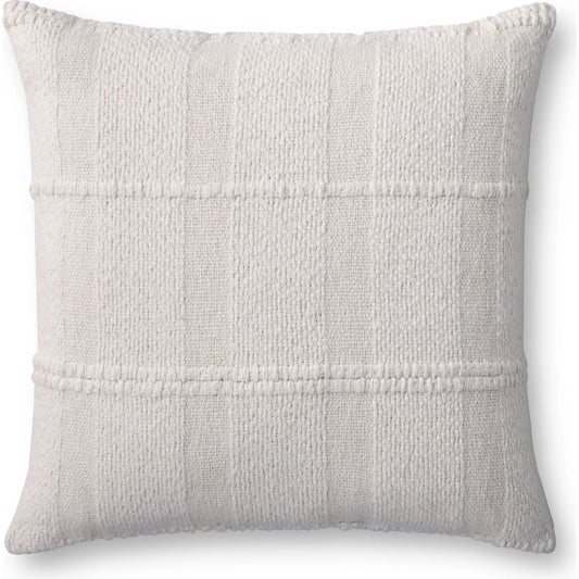 PLL0126 Pillow by Loloi in ivory. Made from cotton, polypropylene in a unique style.