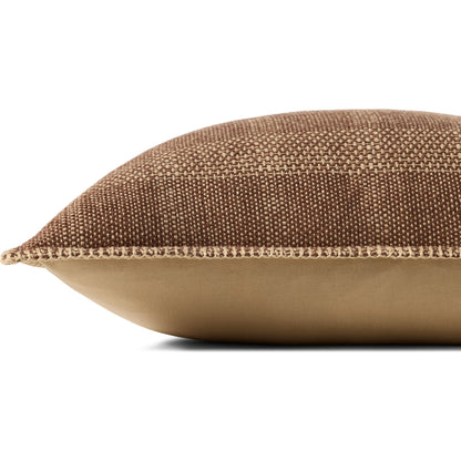 PLL0132 Pillow by Loloi in brown, tan. Made from 100% cotton in a modern style.