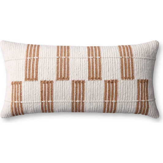 PLL0137 Pillow by Loloi in rust, multi. Made from polyester, cotton in a unique style.