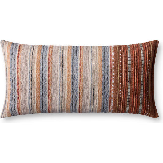 PLL0138 Pillow by Loloi in rust, multi. Made from cotton, polyester in a unique style.