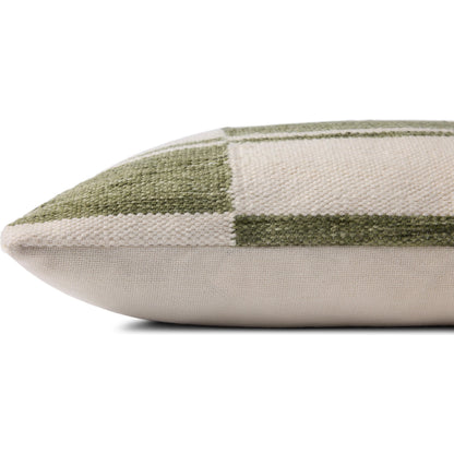 PLL0139 Pillow by Loloi in ivory, green. Made from 100% polyester in a modern style.