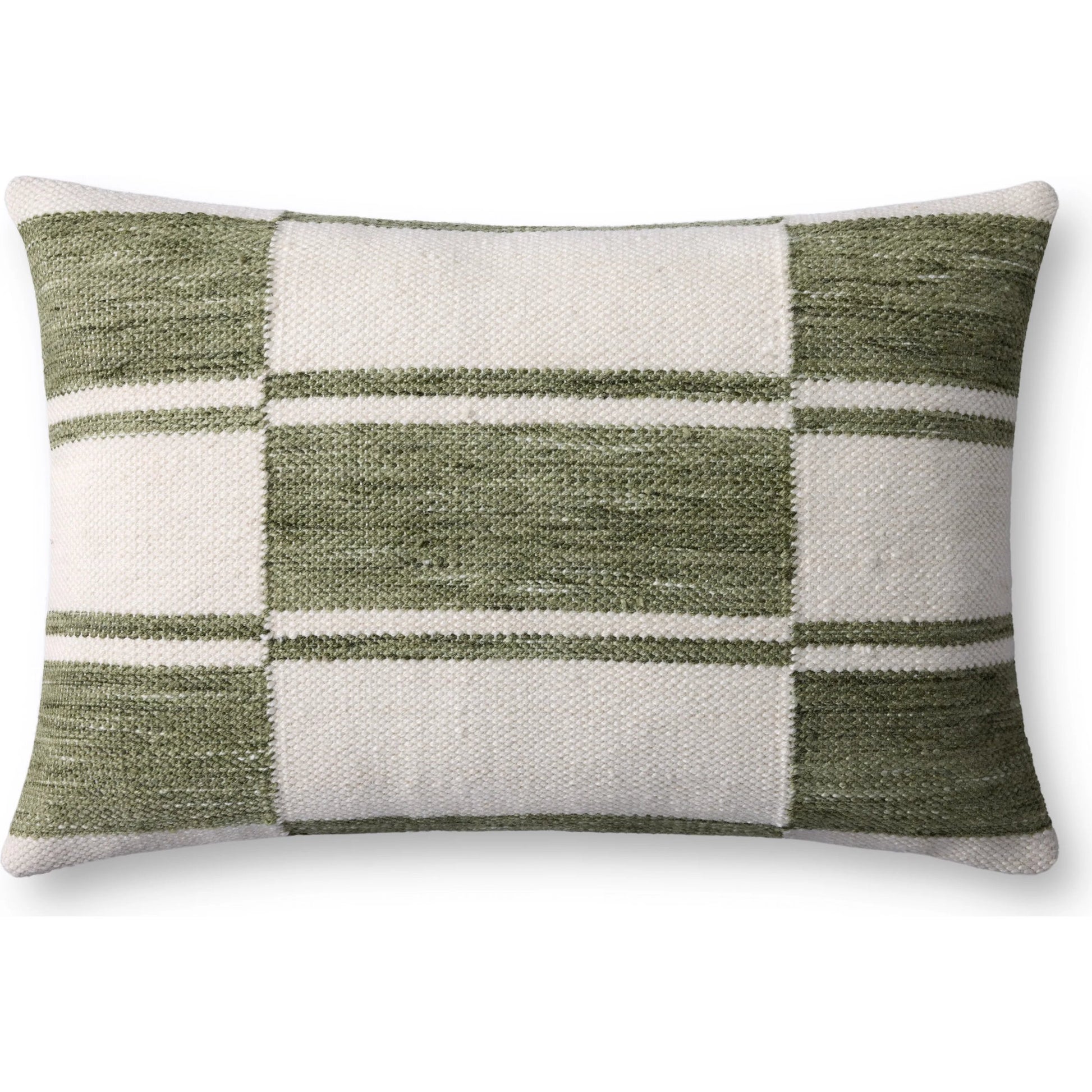 PLL0139 Pillow by Loloi in ivory, green. Made from 100% polyester in a modern style.