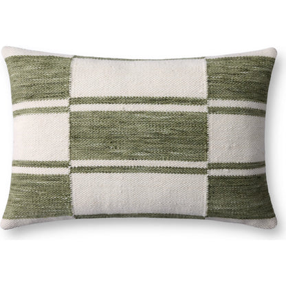 PLL0139 Pillow by Loloi in ivory, green. Made from 100% polyester in a modern style.