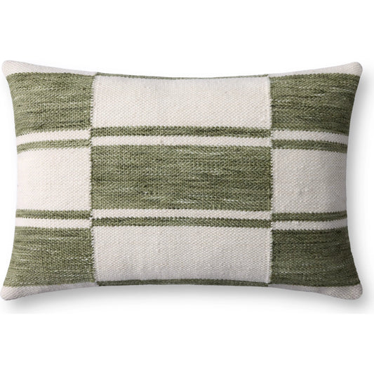PLL0139 Pillow by Loloi in ivory, green. Made from 100% polyester in a unique style.