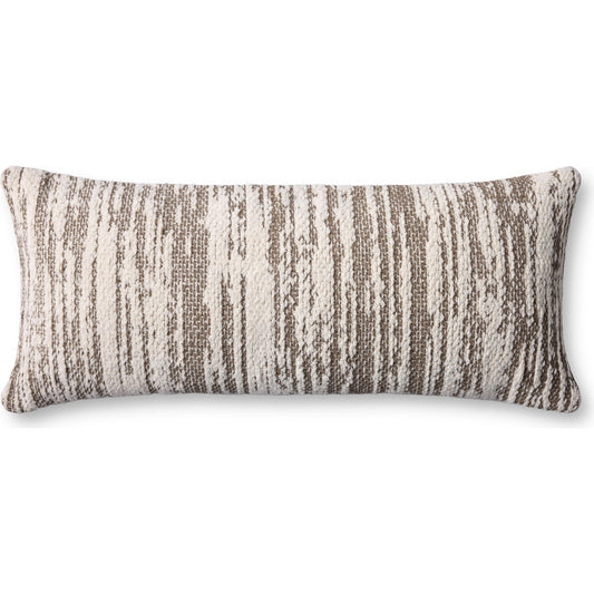 PLL0141 Pillow by Loloi in dark taupe, ivory. Made from polyester, cotton in a unique style.
