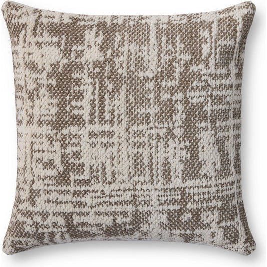 PLL0141 Pillow by Loloi in dark taupe, ivory. Made from polyester, cotton in a unique style.