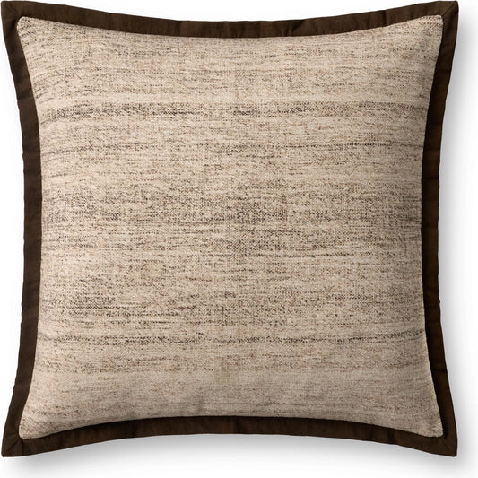 PLL0143 Pillow by Loloi in brown, ivory. Made from polyester, cotton in a unique style.