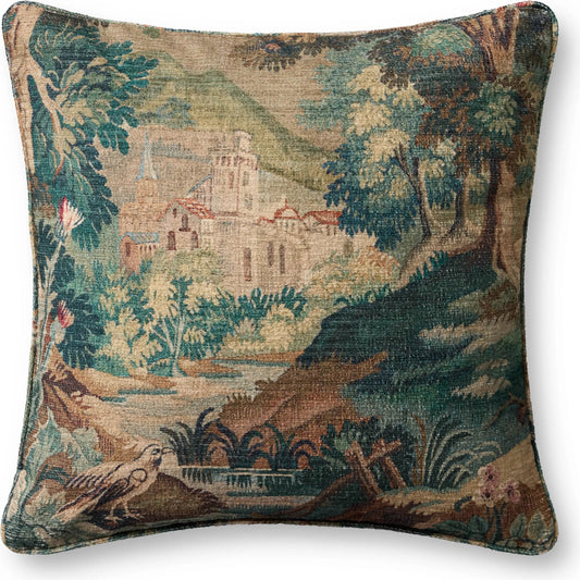 PLL0211 Pillow by Loloi in green, multi. Made from 100% polyester in a eclectic & global style.
