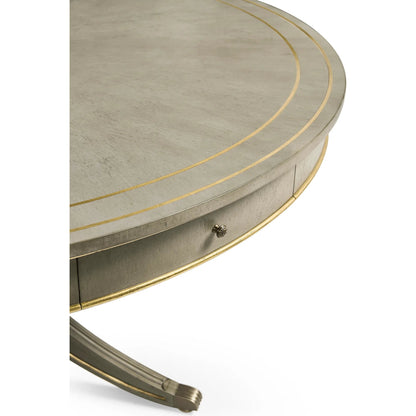 Timeless Solar Spider Leg Pedestal Dining Table by Jonathan Charles in sun bleached cherry. Made from cherry, brass in a modern style.
