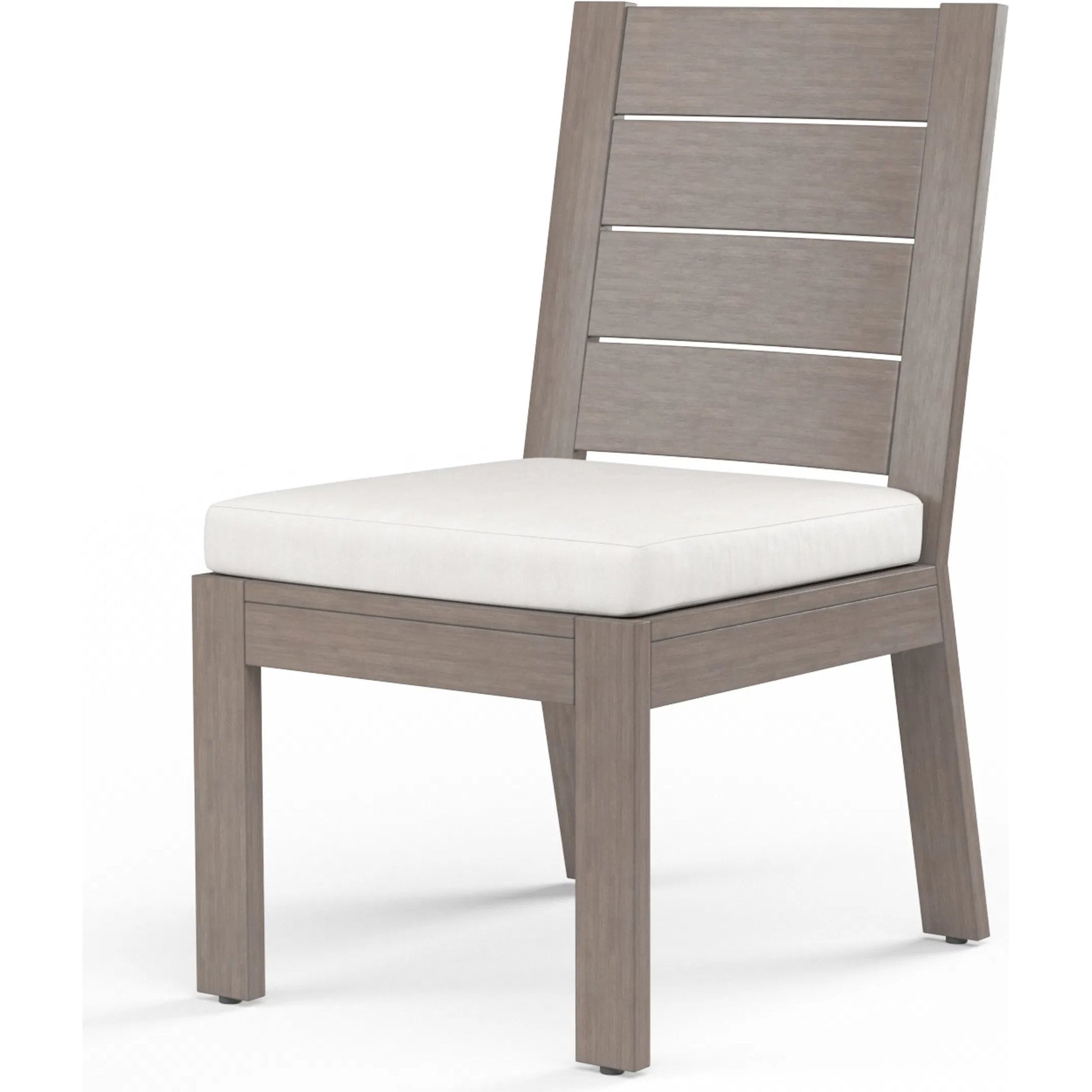 Laguna Outdoor Armless Dining Chair by Sunset West in browns. Made from aluminum in a modern style.