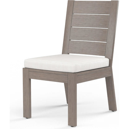 Laguna Outdoor Armless Dining Chair by Sunset West in browns. Made from aluminum in a modern style.