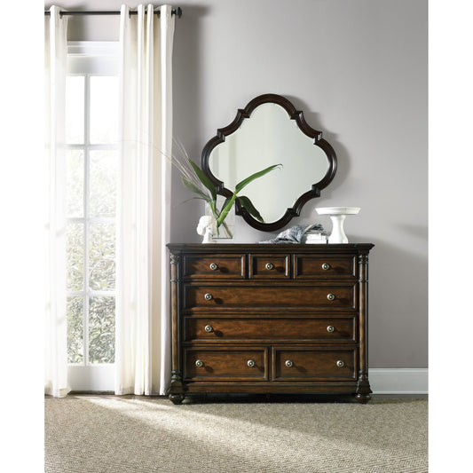Leesburg Bureau by Hooker Furniture in mahogany. Made from mahogany veneers in a unique style.