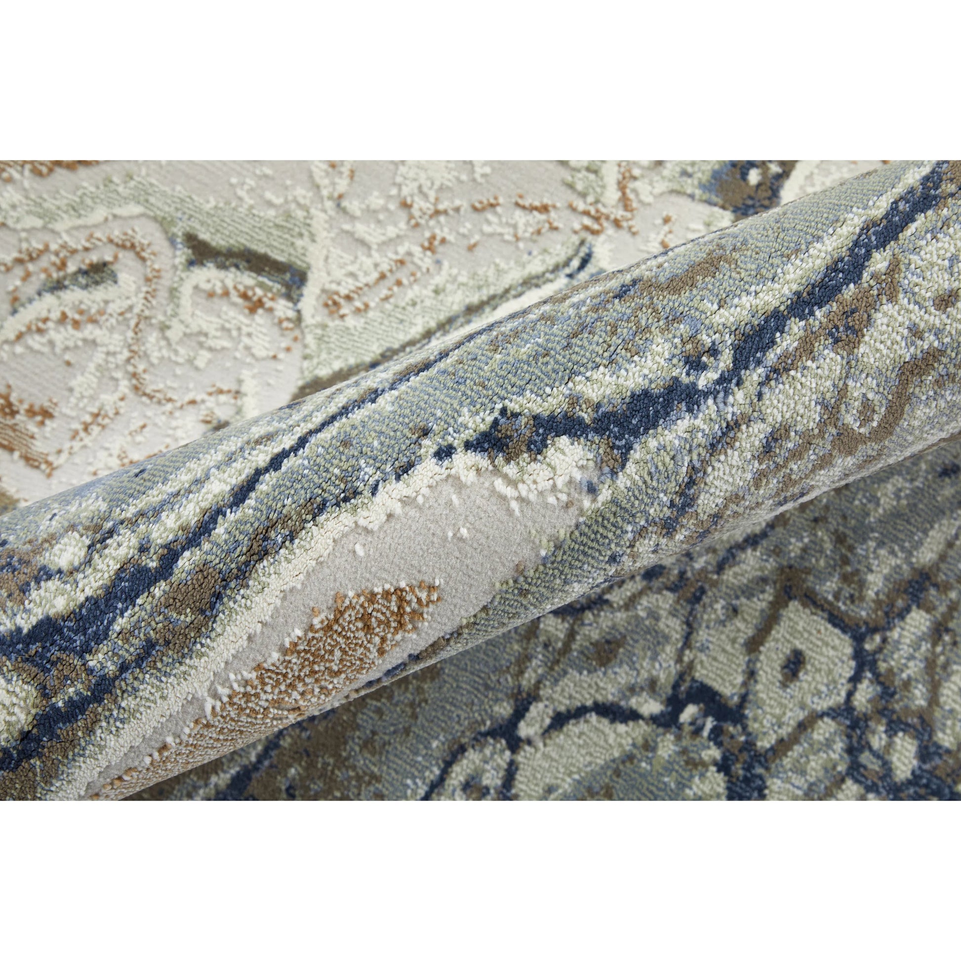 Mandana CME39M1F Rug by Feizy in ivory, taupe, blue. Made from polyester, polypropylene in a unique style.