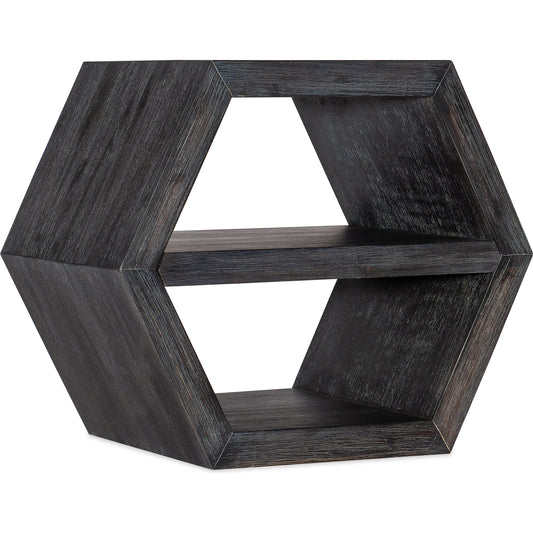 Commerce & Market Honeycomb End Table by Hooker Furniture in black. Made from acacia solids in a modern style.