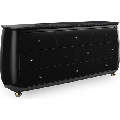 Cabochon Dresser by Caracole in piano black. Made from resin in a modern style.