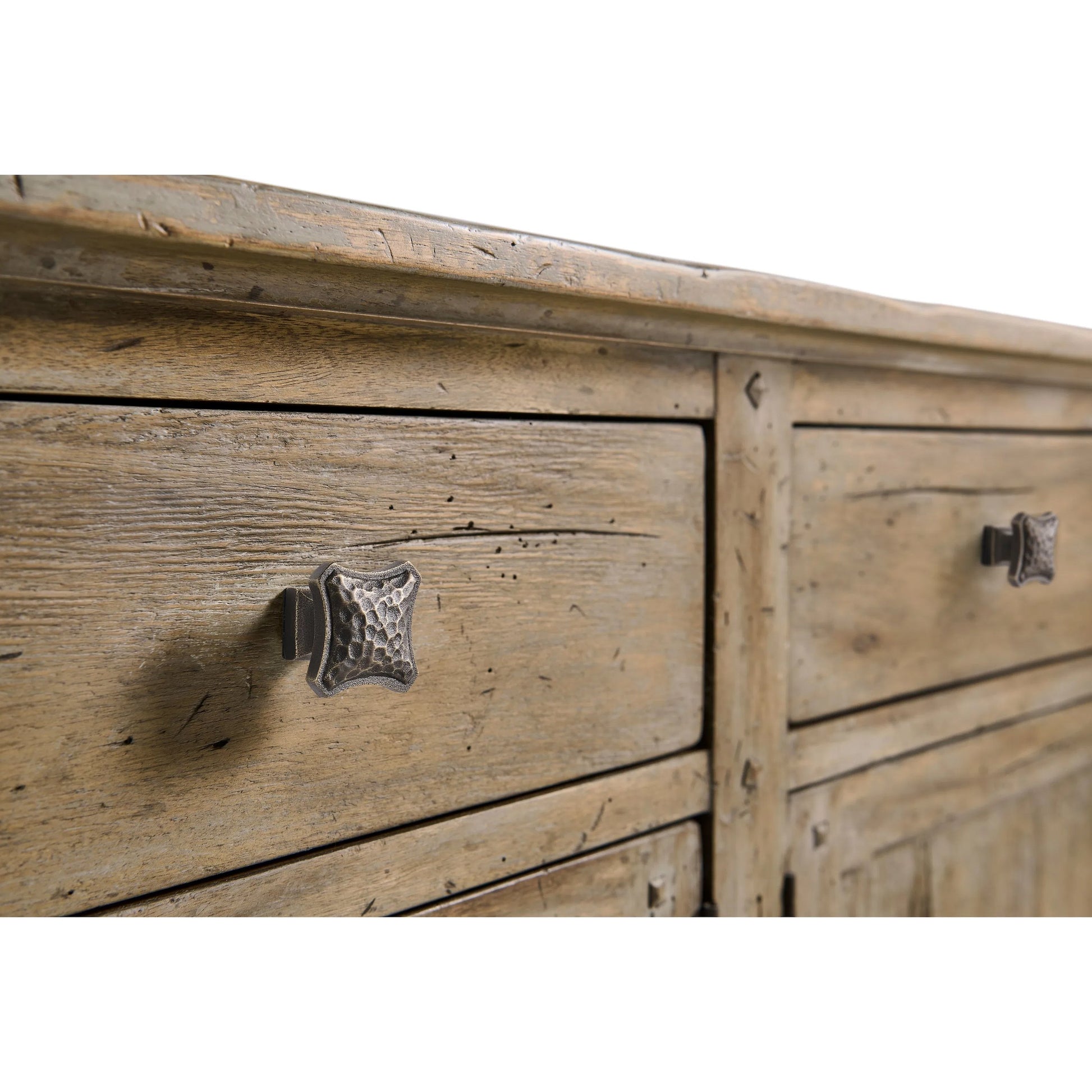 Caldera Sideboard by Jonathan Charles in light spain painted walnut. Made from main acacia veneer in a unique style.