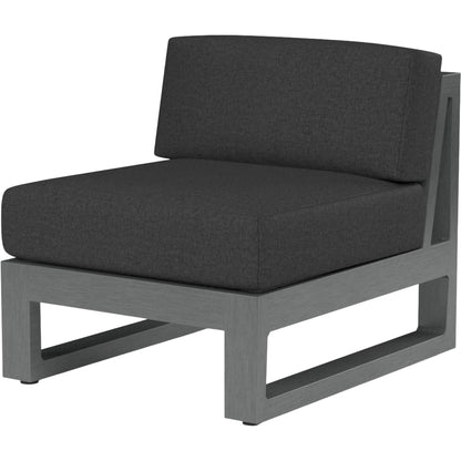 Redondo Outdoor Armless Club by Sunset West in grays. Made from aluminum in a modern style.