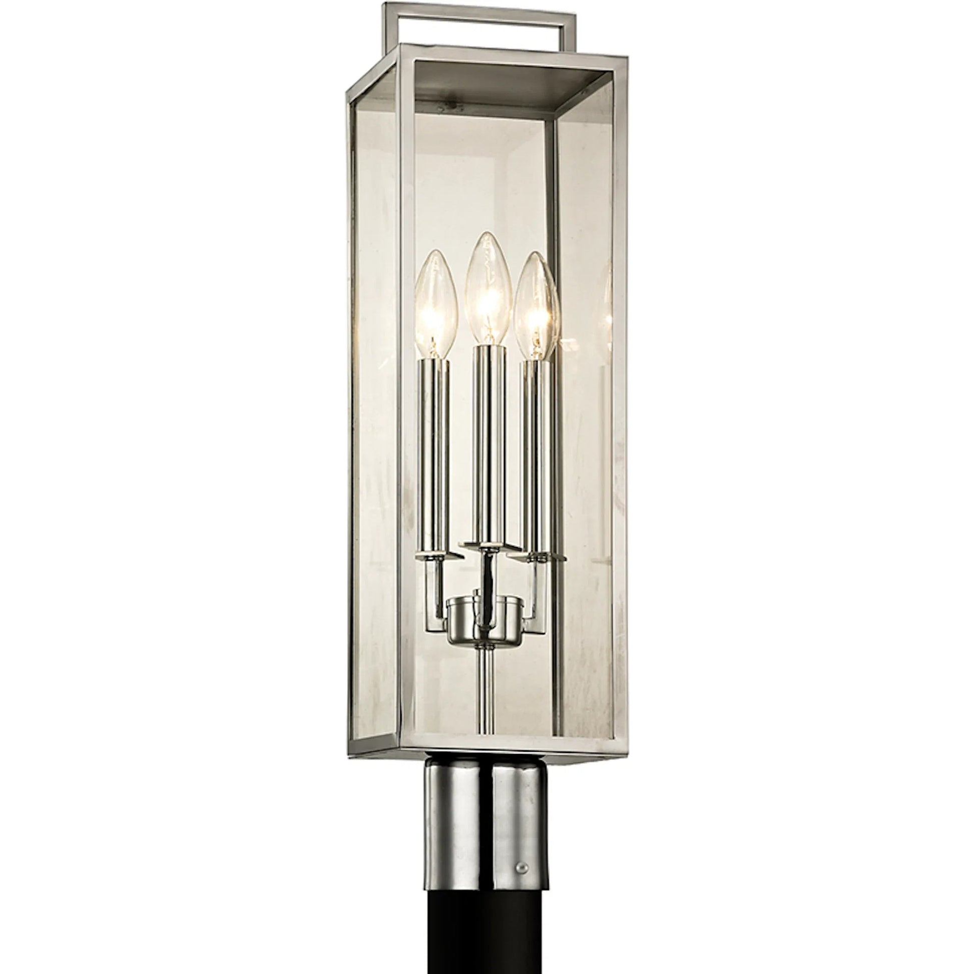 Beckham Post by Troy in polished satinless. Made from stainless steel in a transitional style.