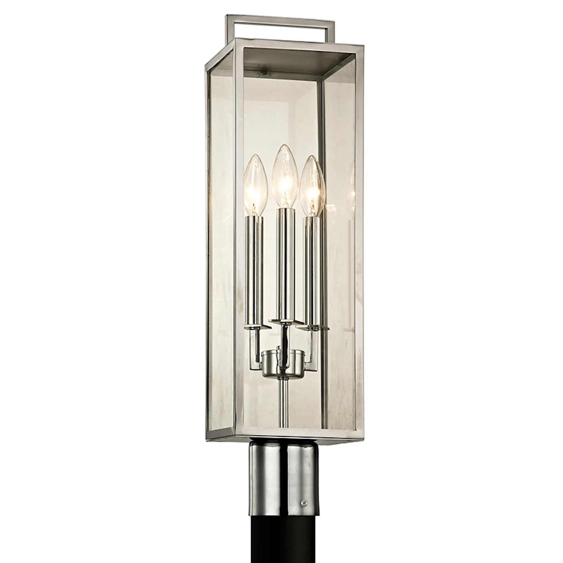 Beckham Post by Troy in polished satinless. Made from stainless steel in a transitional style.
